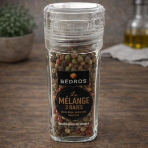 Mieszanka 3 rodzajów pieprzu z młynkiem 35 g Bedros – świeżo mielony aromat do wielu potraw